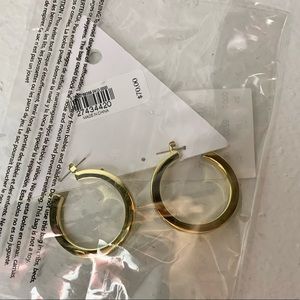 Express x Luv aj mini Celine hoop shiny gold earrings